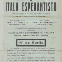 Itala Esperantisto [IEF-IKE] (1919; N. 01; Marto)