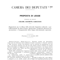 Proposta di legge d&#039;iniziativa dei deputati Colasio, Giacchetti, Garagnani